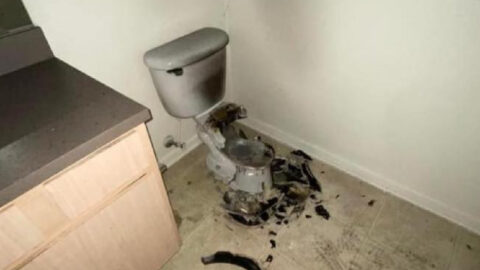 Lightning Struck A Toilet Through The Ceiling Vent of A House and It Is Terrifying