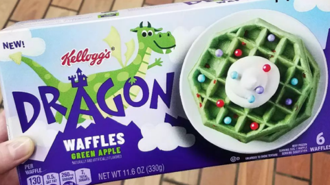 Kellogg’s Releases Dragon Waffles That Are Colored Green and Taste Like Green Apple
