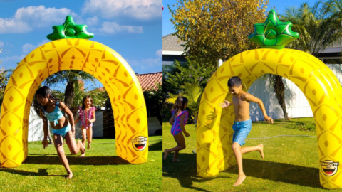 You Can Get A Giant 6-Foot Pineapple Tunnel Sprinkler To Bring The Sweet Tropics To Your Yard
