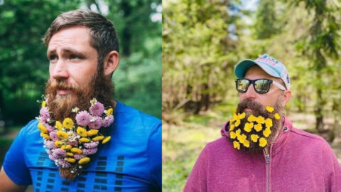 Men Are Decorating Their Beards with Flowers and It’s The Best Thing Since Men Rompers