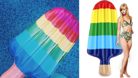 You Can Get Giant Rainbow Popsicle Pool Floats That’ll Bring A Little Magic to Summer