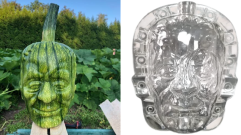 You Can Get A Frankenstein Pumpkin Mold That Turns Your Growing Pumpkins Into A Scary Halloween Treat