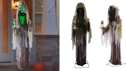 Lowe’s is Selling A Life-Sized Animatronic Skeleton Reaper You Can Put In Your Yard for Halloween