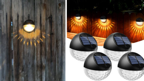 You Can Get Solar Fence Lights That Cast Sun Bursts On Your Fence at Night