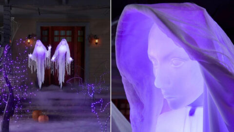 Home Depot Is Selling 6-Foot Twin Ghost Animatronics You Can Put in Your Yard for Halloween