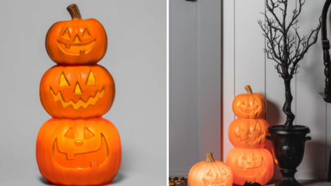 Target Is Selling A $20 Pumpkin Stack That Light Up Just Like Jack-O-Lanterns But Without The Slimy Mess
