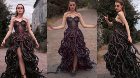 This Woman Made A ‘Stranger Things’ Themed Dress That She Calls The “UpsideGown” and It Is Incredible