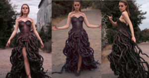 This Woman Made A ‘Stranger Things’ Themed Dress That She Calls The “UpsideGown” and It Is Incredible