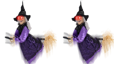 This Animated Wicked Witch Looks Like She’s Actually Riding Her Broomstick and I Want It for Halloween
