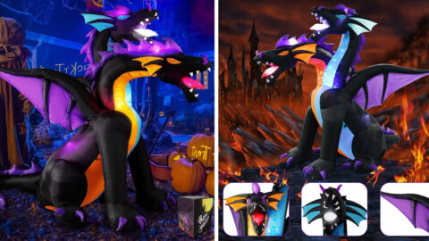 This 7-Foot, 2-Headed Inflatable Dragon Is Just What Your Yard Needs This Halloween