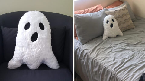 This Furry Ghost Pillow Will Help Bring Spooky Vibes To Your Home Just in Time for Halloween