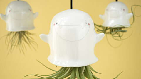 This Ceramic Flying Ghost Succulent Holder Is The Cutest Way To Decorate For Halloween