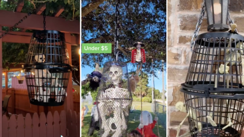 People Are Making Hanging Skeletons Baskets That Are Perfect for Halloween