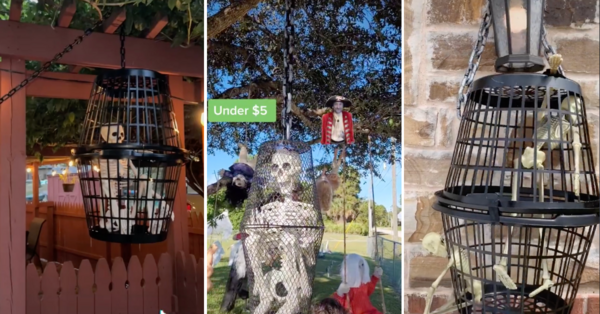 People Are Making Hanging Skeletons Baskets That Are Perfect for Halloween