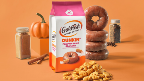 Goldfish Has a New Fall Flavor Inspired by a Dunkin’ Pumpkin Spice Cup of Coffee