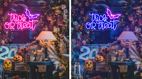 You Can Get A Neon Trick-Or-Treat Sign To Put You In The Halloween Spirit