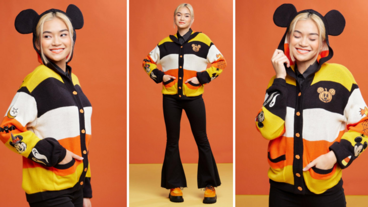 You Can Get A Mickey Mouse Candy Corn Cardigan To Keep You Warm This Fall