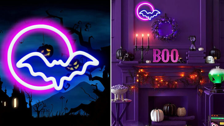 Amazon is selling A $14 Bat And Moon Neon Sign And It’s Wicked Cool