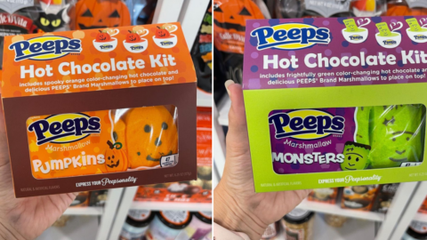These Peeps Halloween Hot Chocolate Kits Will Turn Your Cocoa a Spooky Color