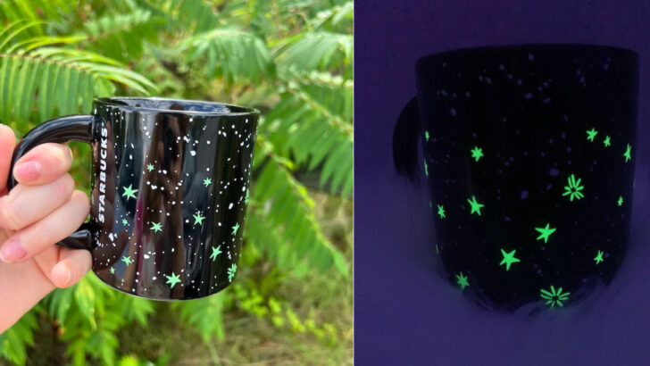 Starbucks’ New Glow-in-the-Dark Mug Shows a Neon Green Starry Night