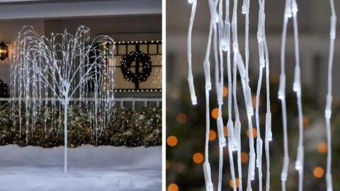 Home Depot is Selling A 7 Foot Willow Christmas Tree You Can Put in Your Yard For The Holidays