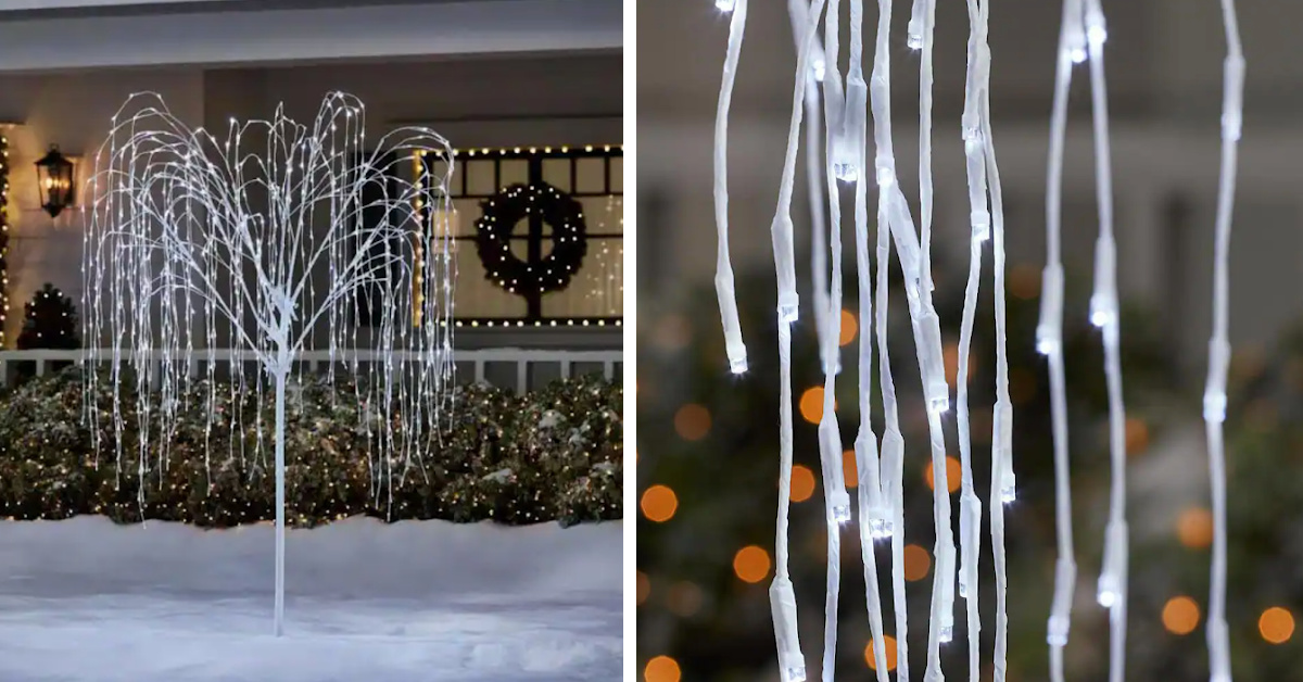 Home Depot is Selling A 7 Foot Willow Christmas Tree You Can Put in Your Yard For The Holidays