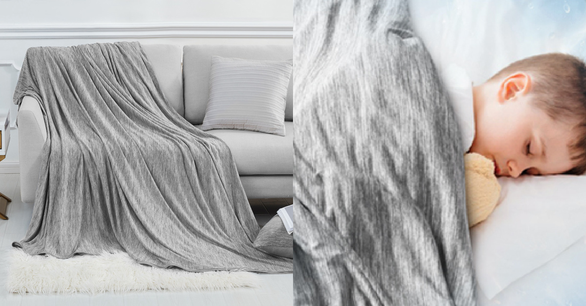 You Can Get A Cooling Blanket That Absorbs Body Heat to Keep You Cool While You Sleep