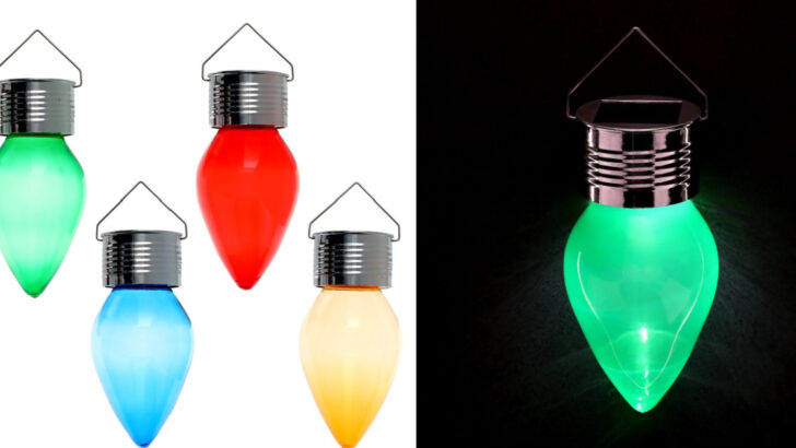 Dollar Tree Is Selling Hanging Solar LED Light Bulbs You Can Put In Your Yard for Christmas
