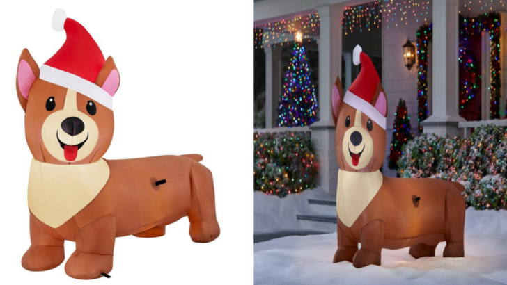 Home Depot is Selling A 4 Foot Inflatable Corgi That’ll Bring Christmas Cheer to Your Yard