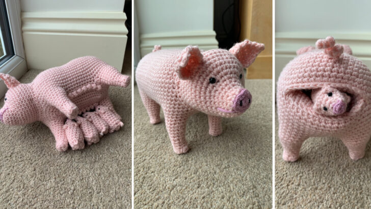 You Can Crochet A Birthing Momma Pig And It Is Adorable