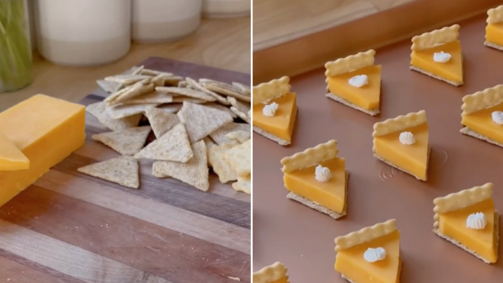Here’s How You Can Make Mini Pumpkin Pies Out of Cheese and Crackers For The Cutest Thanksgiving Appetizer