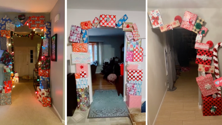 This Christmas Present Archway Is A Gorgeous Way To Use All Those Empty Amazon Boxes