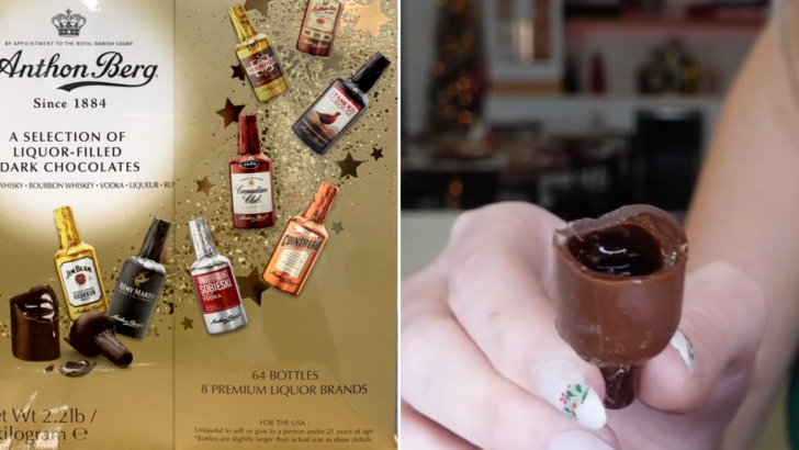 This Holiday Gift Box Is Stuffed With Mini Chocolate Bottles Filled With Your Favorite Liquor  