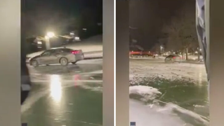 This Drunk Driver Took A Wrong Turn and Ended Up Driving Down A Frozen Canal