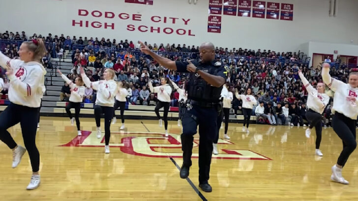 This High School Resource Officer Joined In With The Drill Team For One Epic Performance