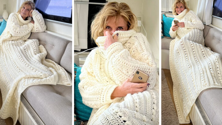 You Can Crochet This Super Cute Boho Couch Sweater To Keep Warm and Cozy