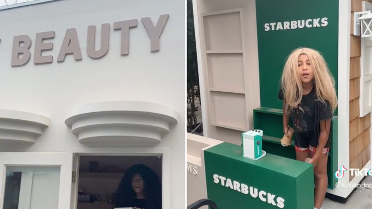 Kim Kardashian’s Daughter Shows Off Their Backyard Equipped With a Mini Mall and a Starbucks