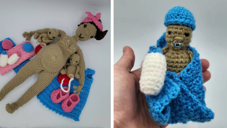 This Woman Makes Crocheted Dolls That “Give Birth” To Babies And They Are Incredible