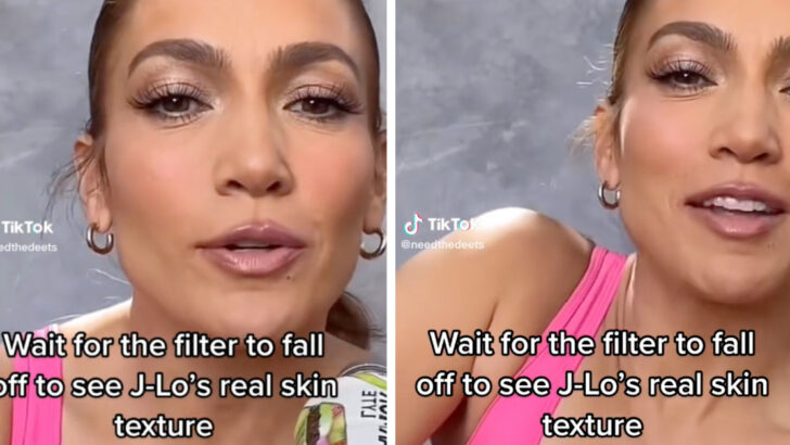 People Say Jennifer Lopez Used A Filter To Achieve Her Flawless Skin and It Glitched Revealing Her Real Skin Texture