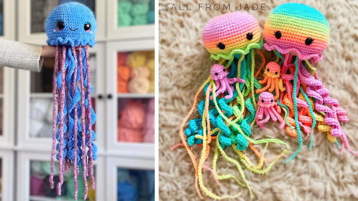 You Can Crochet An Adorable Rainbow-Colored Jellyfish, And It Even Has Babies