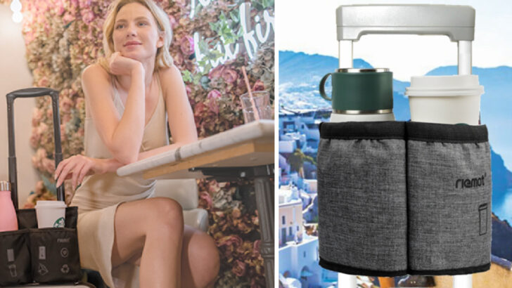 You Can Get A Drink Drink Holder For Your Luggage to Keep Your Hands Free at The Airport