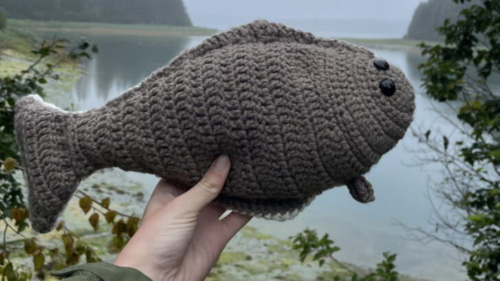 You Can Get A Free Pattern To Crochet This Pacific Halibut Fish And It’s Adorable