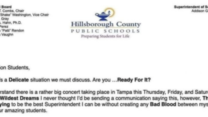 A Florida Superintendent Lets Students Know That Seeing Taylor Swift Is Not A Reason To Miss School in The Most Hilarious Way