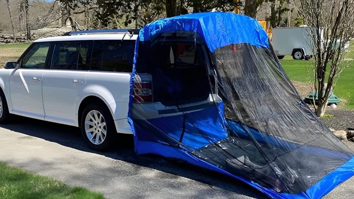 You Can Get A Tent That Easily Attaches to the Back of Your Car So You Can Literally Camp Anywhere