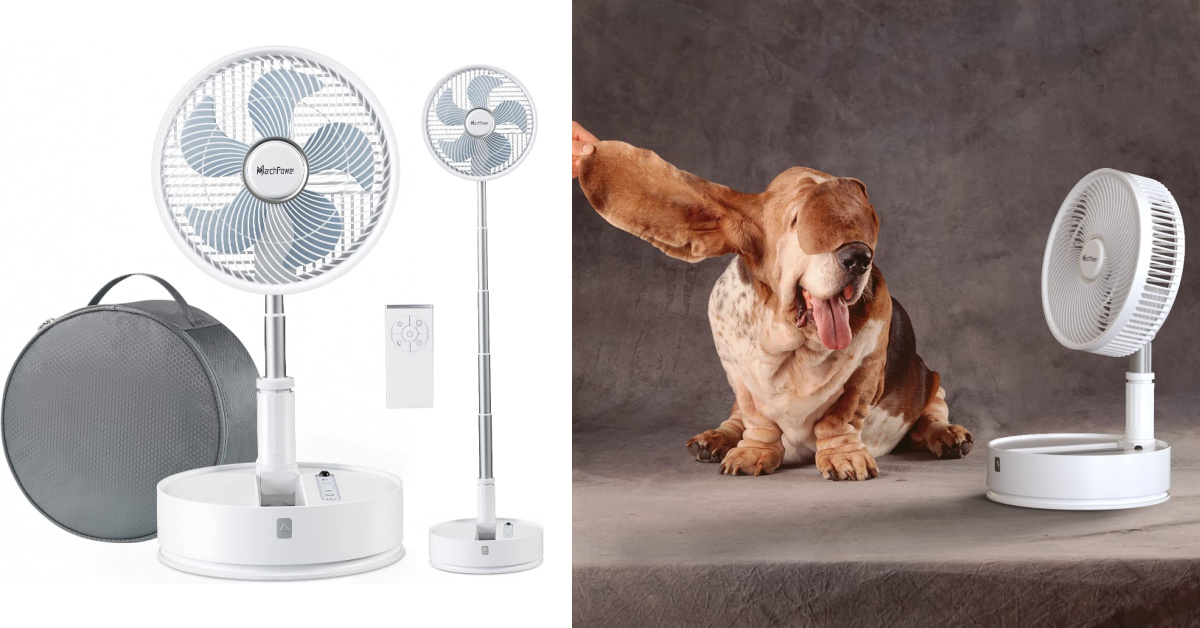You Can Get A Foldable Oscillating Fan That is Battery Operated to Keep You Cool On-The-Go