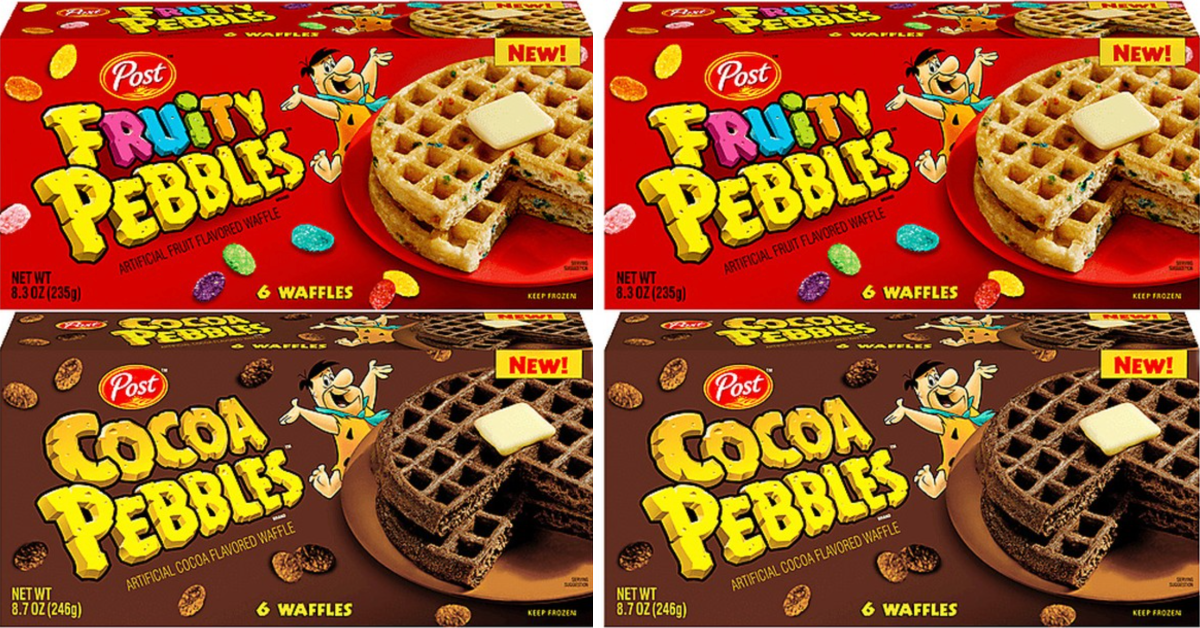 You Can Now Get Fruity Pebbles and Cocoa Pebbles Cereal Waffles for The Ultimate Sweet Breakfast