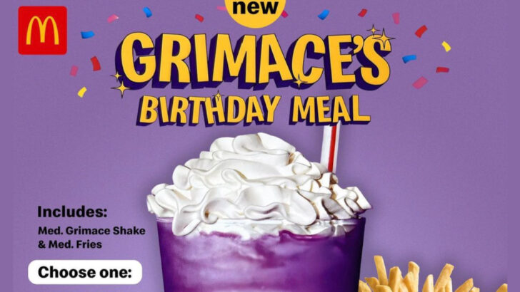 McDonald’s is Releasing A Special Grimace Birthday Meal That Comes with A Purple Shake