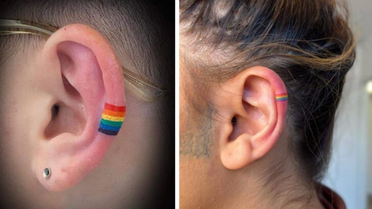 People Are Getting Rainbow Ear Cuff Tattoos in Honor of Pride Month and They Are An Entire Vibe