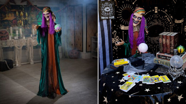 You Can Get A 6-Foot Animatronic Fortune Teller Witch That Will Put A Little Terror In Your Halloween