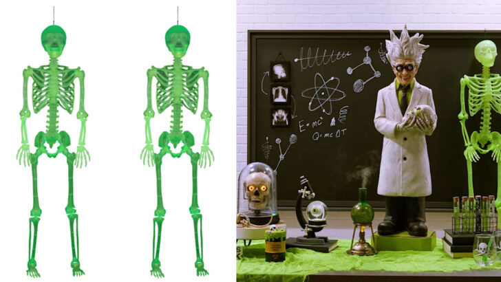 This 5-Foot Hanging Skeleton Glows In The Dark And Is Just What Your Yard Needs This Halloween